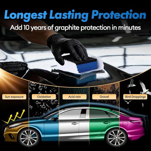 Ceramic Coating for Cars, 20H Graphene Ceramic Coating for Auto Detailing, High Gloss Anti-Scratch Nano Coat Kit, 10 Years Hydrophbic Mirror Paint Protection (70ML) in Kuwait