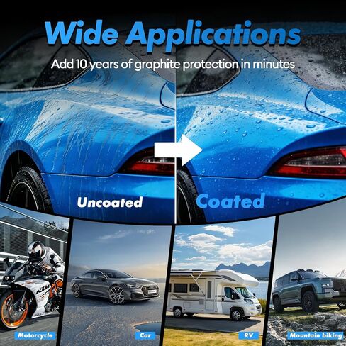 Ceramic Coating for Cars, 20H Graphene Ceramic Coating for Auto Detailing, High Gloss Anti-Scratch Nano Coat Kit, 10 Years Hydrophbic Mirror Paint Protection (70ML) in Kuwait