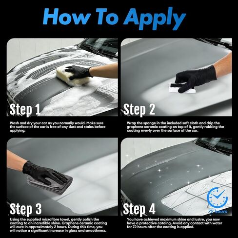 Ceramic Coating for Cars, 20H Graphene Ceramic Coating for Auto Detailing, High Gloss Anti-Scratch Nano Coat Kit, 10 Years Hydrophbic Mirror Paint Protection (70ML) in Kuwait