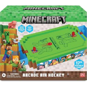 لعبة Minecraft: Arcade Air Hockey - Overworld - السلسلة الأساسية، لعبة طاولة بمحرك مقاس 17 بوصة، أصوات أيقونية، لعبة مرخصة قابلة للتجميع، للبالغين والأطفال من سن 3 سنوات فما فوق، لاعبان in Kuwait