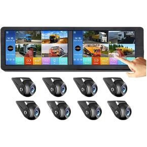 14.55 inch 8CH Touch Screen Bus Monitoring Kit BSD Alarm Heavy Vehicle AHD DVR System MP5 Player HD Night Vision Reverse Cameras in Kuwait