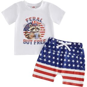 WZTYYDS Toddler Baby Boy Clothes Animals Summer Outfit T-shirt Shorts Set | 6 12 18 24 Month 2T 3T 4T Boys Clothing Set, Short Sleeve, Farming Outfit, Cow, Western Clothes in Kuwait