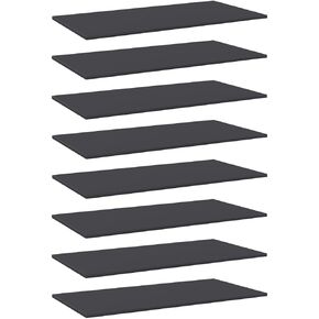 Bookshelf Boards 8 pcs Gray Engineered Wood 31.5"x11.8"x0.6" Storage Shelving Rack Organizer for Home Office Living Room Bedroom in Kuwait