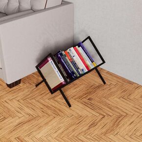 Minimalist Metal Book Rack:Space-Saving Open Shelf Book Organizer with Metal Frame in Kuwait