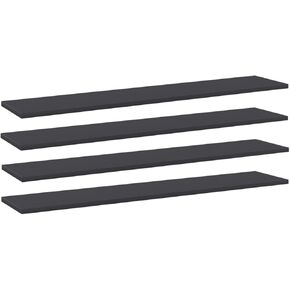 Bookshelf Boards Gray Engineered Wood 39.4x7.9x0.6 inches 4 pcs Durable Shelves Storage Rack Organizer for Home Office Living Bedroom Library in Kuwait