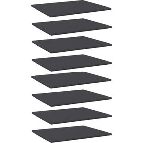 Bookshelf Boards 8 pcs Gray Engineered Wood 23.6 x 19.7 x 0.6 inch Storage Shelves for Bookcase, Rack, Organizer, Furniture Use in Home Office Living Room in Kuwait