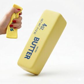 Slow Rising Butter Squishy, Realistic Butter Stick Stress Relief Ball for Adults and Teens, Cute Sensory Fidget Gadget, Soft Anxiety Relief with Wet Rebound, Squeeze & Squish Stress Reliever (Yellow) in Saudi Arabia