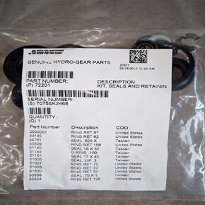 Replacement for Hydro Gear New Genuine 72201 Seals and Retaining Ring Kit for ZT-2100 trans OEM in Kuwait
