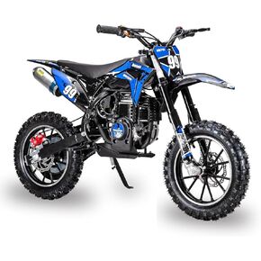 دراجة ترابية للأطفال 40cc 4-Stroke من GREENLEMON - دراجة ترابية بسرعة 25 ميلاً في الساعة مع تعليق كامل، فرامل قرصية مزدوجة، بدء سحب سهل وبدون خلط الزيت، دراجة نارية تعمل بالغاز على الطرق الوعرة للأعمار من 5 إلى 10 سنوات (أزرق) in Kuwait