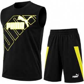 PUMA Boys' Active Shorts Set - 2 Piece Dry Fit Muscle Tank Top and Performance Gym Shorts - Activewear Set for Boys (4-16) in Kuwait