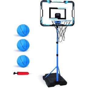 Nattork Kids Basketball Hoop, Adjustable Height Toddler Basketball Hoop Stand, Indoor Outdoor Basketball Goal Toy for Boys Girls Ages 3~8 Years Old, Includes 3 Balls, Ideal for Birthday Gift in Kuwait