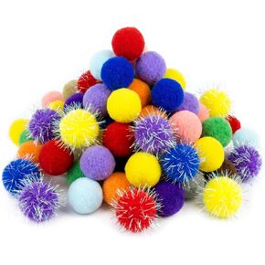 Large 1.2 Inch 50 Pcs Pom Poms for Crafts, Multicolor Bulk Arts and Crafts, Soft and Fluffy Craft Pom Poms, Assorted Fast Color Pompoms, for Arts and Craft Making Decorations in Saudi Arabia