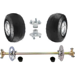 مجموعة عجلات المحور الخلفي لدراجة Go Kart ATV Drift Trike الصغيرة، محور خلفي 17 مم مع إطار كارت 10x4.50-5 in Kuwait
