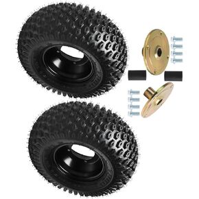 مجموعة إطارات عجلة Go Kart مقاس 16 × 8-7 مع محاور محور 23T و4 حواف فولاذية مقاس 110 مم نمط مسمار 16 × 8 × 7 بدون أنابيب لجميع التضاريس مجموعة العجلات الخلفية لجرار العشب ATV Quad Mini Bike in Kuwait