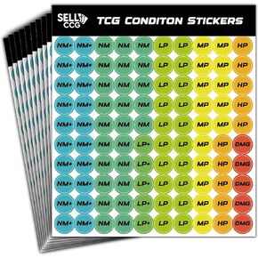 1,000x TCG Condition Stickers for Trading Card Game Conditions in Penny Sleeves, Card Savers & Toploaders - SellCCG TCG Price Tag Stickers for Vendors & Streamers (Condition & Price) in Kuwait