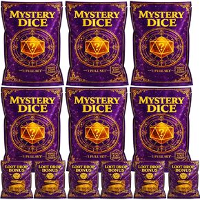 DND Mystery Dice Set, 7 Polyhedral RPG Dice + Random Loot Bag Reward, Gift for RPG Player, DM & Dice Goblin,Tabletop Games (1-Pack) in Saudi Arabia
