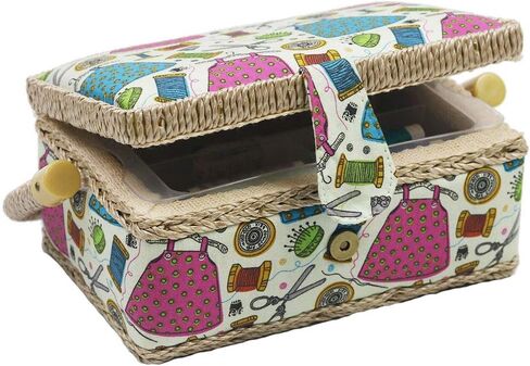 Samll Sewing Basket Organizer with Mini Sewing Kit Accessories for Kids/Girls/Beginners Christmas Birthday Gift in Kuwait