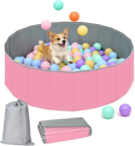Dog Ball Pit, Foldable Balls Pit for Dogs, Ball Pit for All Types of Dogs, Foldable Play Pit for Dog Indoor and Outdoor Games, Party Toys Gifts(40In in Diameter,No Ball Included) (Blue) in Kuwait