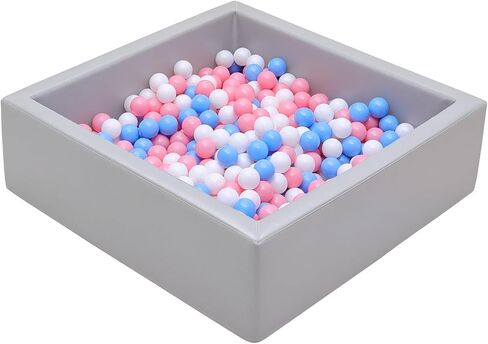 حفرة كرة إسفنجية جلدية للأطفال الصغار: حفرة كرة أطفال مقاومة للماء مع رغوة ذاكرة ناعمة - مجموعة لعب ناعمة كبيرة لألعاب الأطفال الداخلية والخارجية - ألعاب هدايا مثالية للأولاد والبنات (مستطيلة) in Kuwait