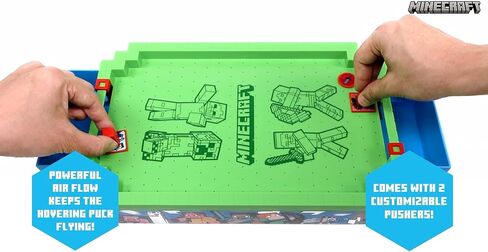 لعبة Minecraft: Arcade Air Hockey - Overworld - السلسلة الأساسية، لعبة طاولة بمحرك مقاس 17 بوصة، أصوات أيقونية، لعبة مرخصة قابلة للتجميع، للبالغين والأطفال من سن 3 سنوات فما فوق، لاعبان in Kuwait