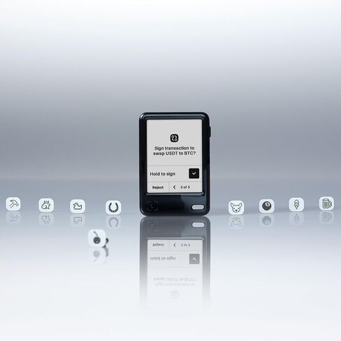 محفظة Ledger Nano Gen5 الآمنة للعملات المشفرة التي تعمل باللمس باللون الأبيض الجليدي + شارات مرحة (حزمة 1) in Kuwait