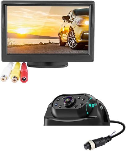 GreenYi AHD Monitor Truck Camera Set, 800x480 HD TFT Monitor + Universal 1080P Wired RV Backup Camera with Magnetic Mount in Kuwait