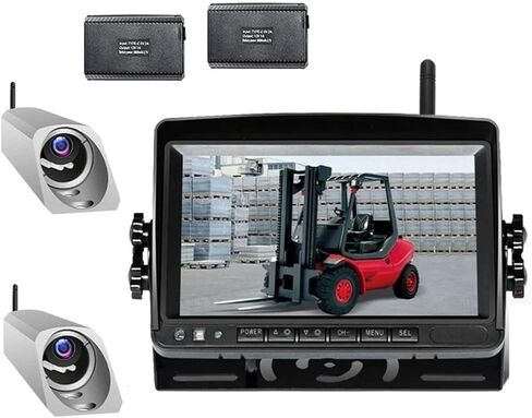 Wireless Split Screen Monitor 7 Inch 2CH Front View Camera Magnetic Base Power Bank Forklift Safety Camera Kit(1CAM) in Kuwait