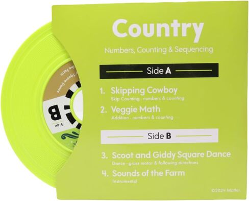 Replacement Part for Collectible Fisher-Price Rockin' Record Player Turntable HXX58 - Replacement Two Sided Record with Cover - Country Music Songs in Kuwait
