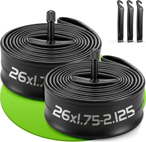 2 حزمة من أنابيب الدراجة مقاس 26 بوصة 26 x 1.75C/2.125 AV 33 مم صمام شريدر أنابيب داخلية للدراجة متوافقة مع أنابيب الإطارات الجبلية 26x1.75 26x1.90 26x2.0 26x2.126 26x2.125 in Kuwait