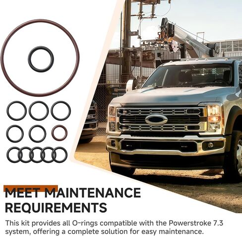 مجموعة FKM O-Ring لمحرك Powerstroke 7.3L موديل 1994.5-2003، تتضمن HPOP (مضخة زيت عالية الضغط)، واللوحة الخلفية، والتجهيزات، وأختام IPR in Kuwait