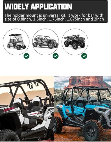 SUNPIE Hunting Tool Rack Mounts for UTV - Universal Crossbar Holder Mount for Polaris Canam Pioneer/Talon Kawasaki Arctic Cat CFMOTO/Golf Cart/ATV Roof Rifle Rack, Fits 1.75’’- 2’’ Roll Bars in Kuwait