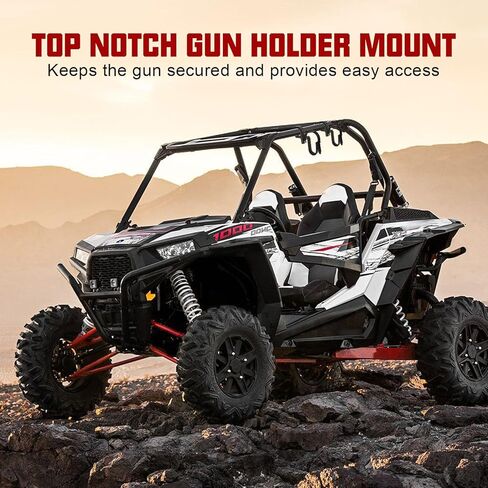 SUNPIE Hunting Tool Rack Mounts for UTV - Universal Crossbar Holder Mount for Polaris Canam Pioneer/Talon Kawasaki Arctic Cat CFMOTO/Golf Cart/ATV Roof Rifle Rack, Fits 1.75’’- 2’’ Roll Bars in Kuwait