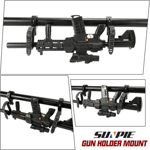 SUNPIE Hunting Tool Rack Mounts for UTV - Universal Crossbar Holder Mount for Polaris Canam Pioneer/Talon Kawasaki Arctic Cat CFMOTO/Golf Cart/ATV Roof Rifle Rack, Fits 1.75’’- 2’’ Roll Bars in Kuwait