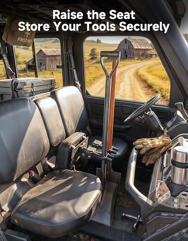 KEMIMOTO UTV Under Seat Bow Rack Auto-Grip Hunting Tool Holder Gear Mount with Rubber Straps Compatible with Can-Am Defender Polaris Ranger in Kuwait