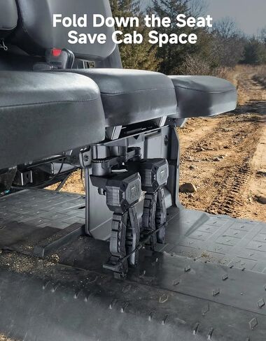 KEMIMOTO UTV Under Seat Bow Rack Auto-Grip Hunting Tool Holder Gear Mount with Rubber Straps Compatible with Can-Am Defender Polaris Ranger in Kuwait