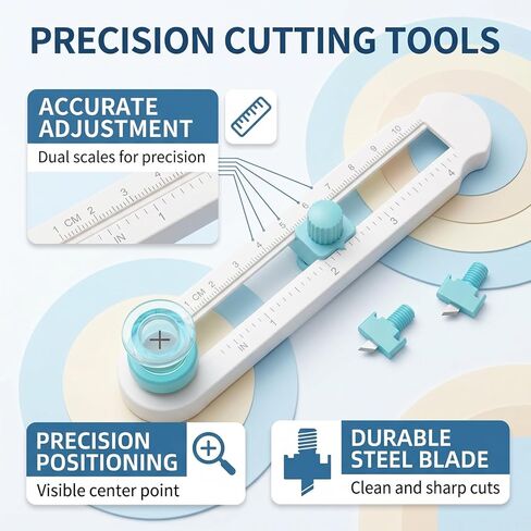 Circle Cutters For Crafts Comes With 2 Replacement Blades,Adjustable To Any Size From 2-20 Cm,Suitable For Diy Crafts.Circle Paper Cutter,Circle Cutter Paper,Fiskars Circle Cutter,Circle Cutter Tool in Kuwait