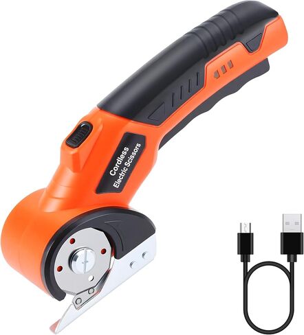 Lichamp Cordless Electric Scissors, Rechargeable Box Cutter, Carpet & Fabric Rotary Cutter with Safety Button, USB Charging for Cardboard Box, Plastic, Leather & More in Kuwait