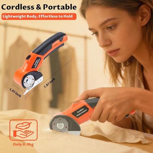 Lichamp Cordless Electric Scissors, Rechargeable Box Cutter, Carpet & Fabric Rotary Cutter with Safety Button, USB Charging for Cardboard Box, Plastic, Leather & More in Kuwait