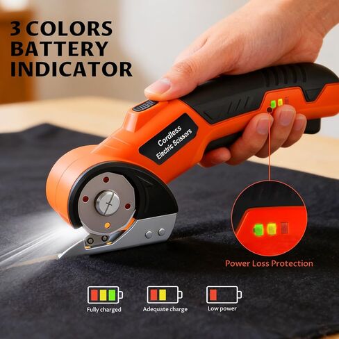 Lichamp Cordless Electric Scissors, Rechargeable Box Cutter, Carpet & Fabric Rotary Cutter with Safety Button, USB Charging for Cardboard Box, Plastic, Leather & More in Kuwait