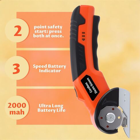 Lichamp Cordless Electric Scissors, Rechargeable Box Cutter, Carpet & Fabric Rotary Cutter with Safety Button, USB Charging for Cardboard Box, Plastic, Leather & More in Kuwait