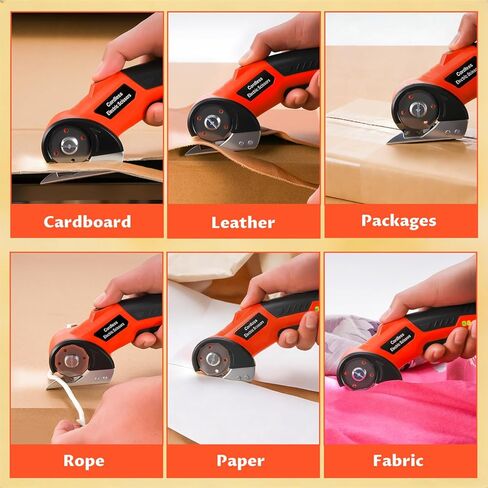 Lichamp Cordless Electric Scissors, Rechargeable Box Cutter, Carpet & Fabric Rotary Cutter with Safety Button, USB Charging for Cardboard Box, Plastic, Leather & More in Kuwait