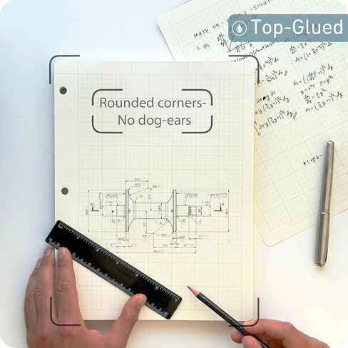 2 حزمة من الوسائد الهندسية، 8.5 بوصة × 11 بوصة، ورق 100 جرام في المتر المربع، لا ينزف من خلاله، ورق رسم بياني رباعي 5 × 5، مزدوج الجوانب مع رأس قياسي، 3 ثقوب مثقوبة، ورق كريمي، زوايا مستديرة، 200 صفحة لكل واحدة in Kuwait