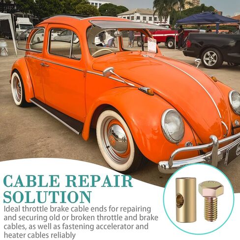 3 عبوات من أسطوانات كابل الخانق لسيارة VW Beetle Type 1 (50-79)، Ghia (56-74)، نوع الحافلة 2 (50-79) وDune Buggies، مرفق وصلة المكربن ​​النحاسي in Kuwait