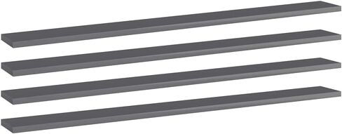 Bookshelf Boards 4 pcs High Gloss Gray Engineered Wood 39.4"x3.9"x0.6" for Bookcase Shelf Storage Organizer Display Stand for Home Office Living Room in Kuwait