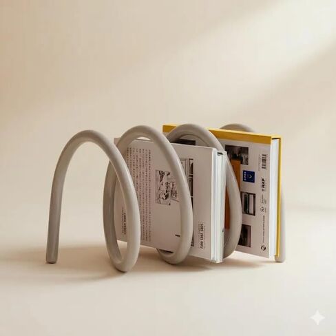 Modern Red Spiral Desktop Organizer| Minimalist Metal Spring Book Holder in Kuwait