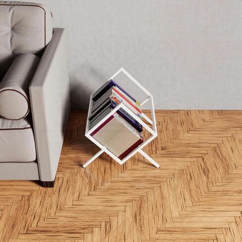 Minimalist Metal Book Rack: Powder Coated Steel Magazine Stand in Kuwait
