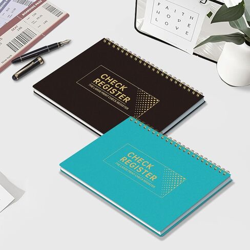 Checkbook Register, Check Registers for Personal Checkbook, Financial Ledger, Checking Book Register for Debit Card & Personal Bank Checks, 8.5" x 6" Large Print, Easy-to-Read, Spiral Bound in Kuwait