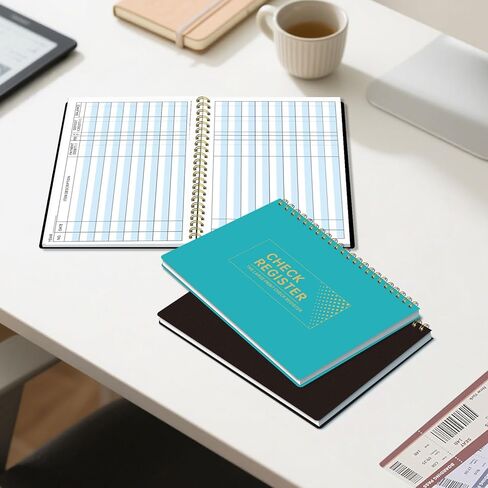 Checkbook Register, Check Registers for Personal Checkbook, Financial Ledger, Checking Book Register for Debit Card & Personal Bank Checks, 8.5" x 6" Large Print, Easy-to-Read, Spiral Bound in Kuwait