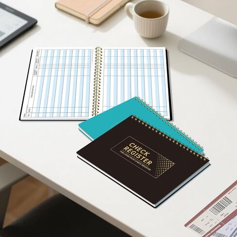 Checkbook Register, Check Registers for Personal Checkbook, Financial Ledger, Checking Book Register for Debit Card & Personal Bank Checks, 8.5" x 6" Large Print, Easy-to-Read, Spiral Bound in Kuwait