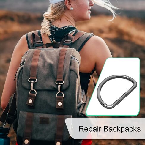 CooBigo 100 حزمة 1 "حلقة معدنية على شكل حرف D لصنع أحزمة مآزر، حلقات دي مشبك معدني لحقائب القماش حزام الأشرطة الجلدية محافظ الحرف اليدوية طوق الحيوانات الأليفة حقيبة الظهر الأجهزة المتنوعة in Kuwait